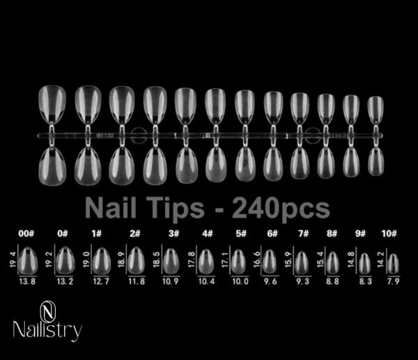 Nailistry 240 Nail Tips Transparent Shape A