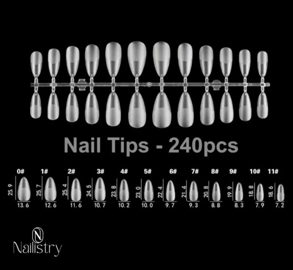 Nailistry 240 Nail Tips Transparent Shape C