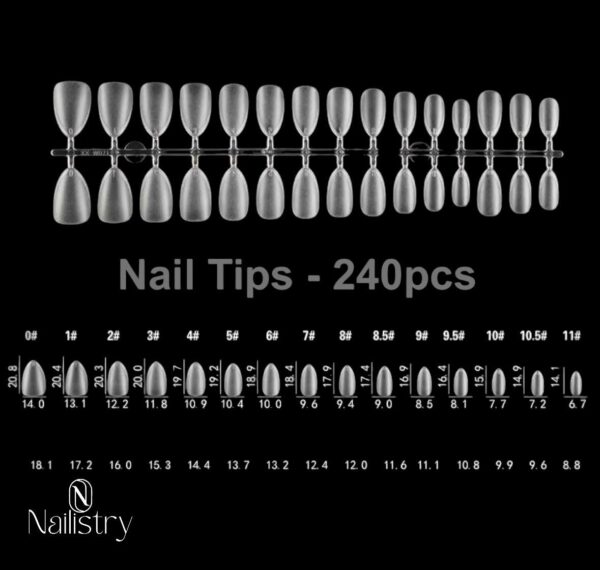 Nailistry 240 Nail Tips Transparent Shape D