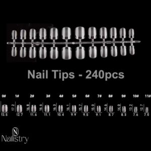 Nailistry 240 Nail Tips Transparent Shape E