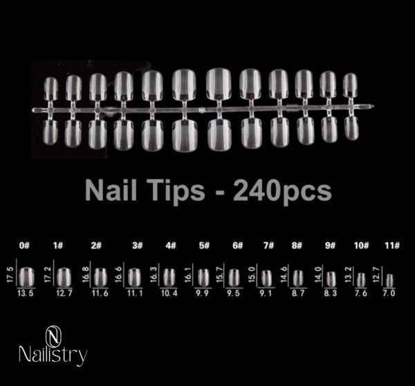 Nailistry 240 Nail Tips Transparent Shape E