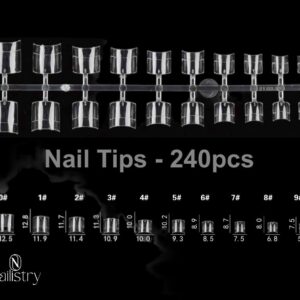 Nailistry 240 Nail Tips Transparent Shape F