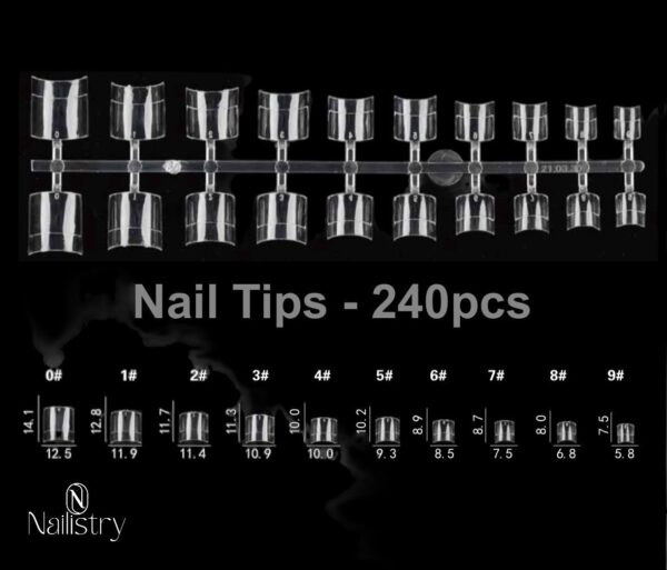 Nailistry 240 Nail Tips Transparent Shape F