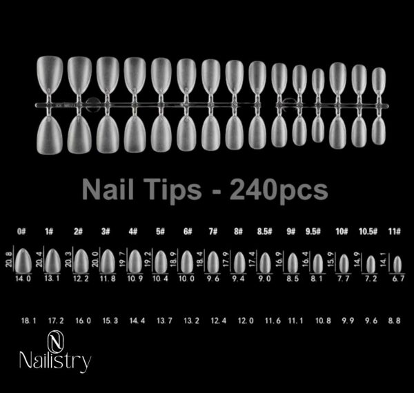 Nailistry Soft gel XS Almond tips Box of 240pcs