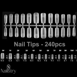 Nailistry Soft gel Medium to Long Square tips Box of 240pcs